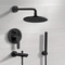 Matte Black Tub and Shower Faucet With 8